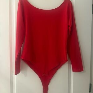 a new day Red Long Sleeve Scoop Neck Bodysuit
